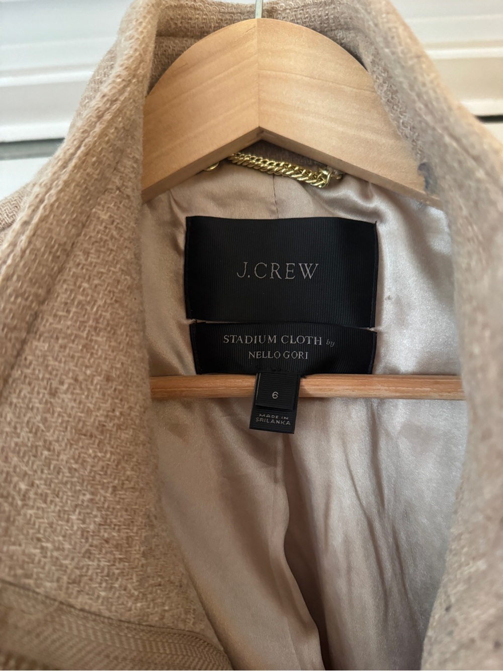 J. Crew Women's Tan Wool-Blend Pea Coat with Zip Front - Picture 3 of 4